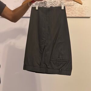 Black knee-length pencil pants for work